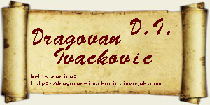 Dragovan Ivačković vizit kartica